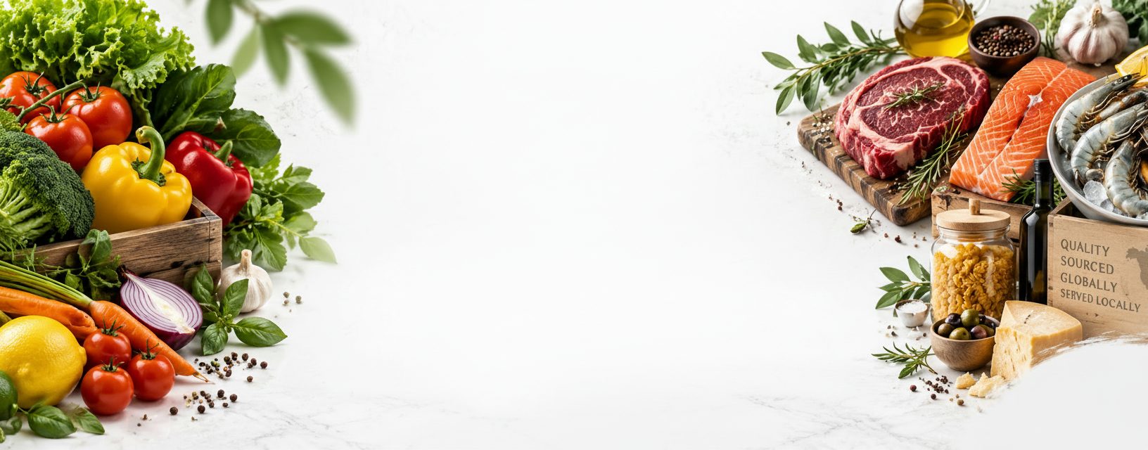 Fresh vegetables, fruit, meat and seafood from Curated Foods, Manila food supplier